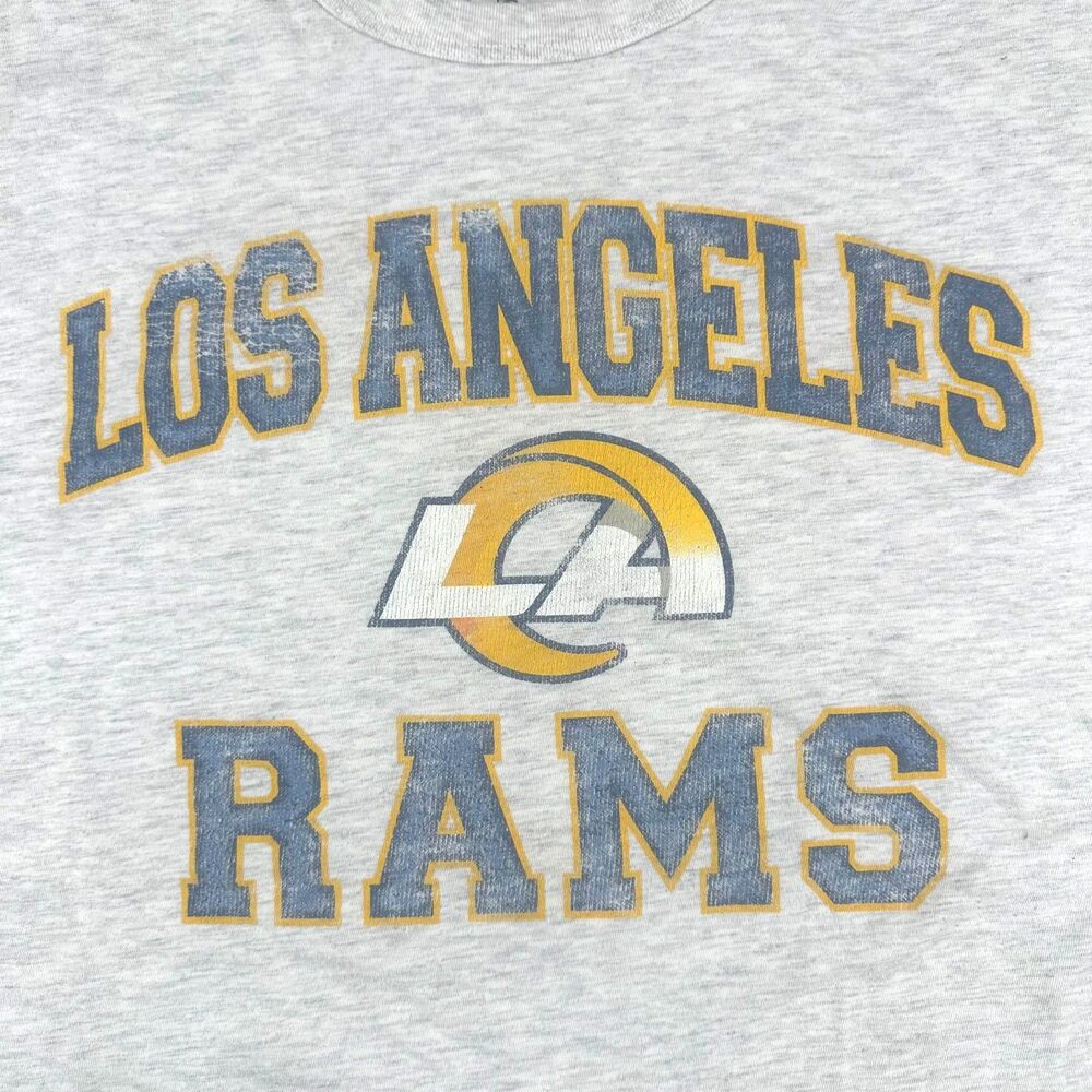 Los Angeles LA Rams Men's XXL 2XL Gray Crew Neck T-Shirt Vintage Print Logo